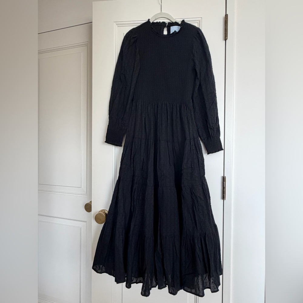 Hill House Home The Viviana Nap Dress - Black Linear Swiss Dot Size SBlack Linea - Picture 4 of 11